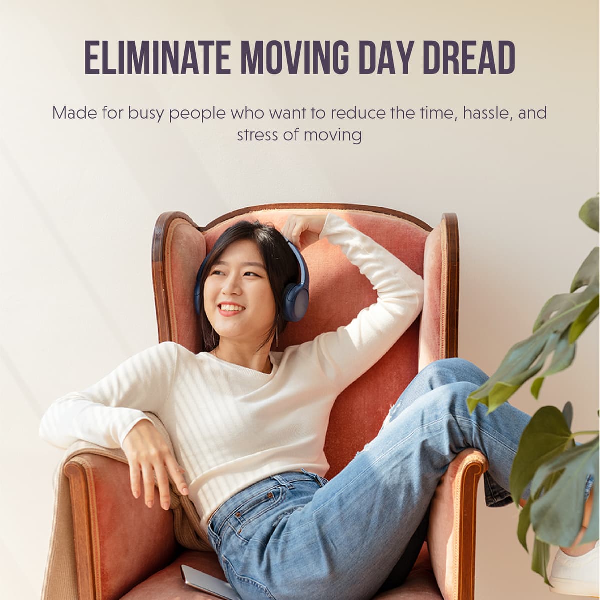 Person relaxing after using TidyHome.AI